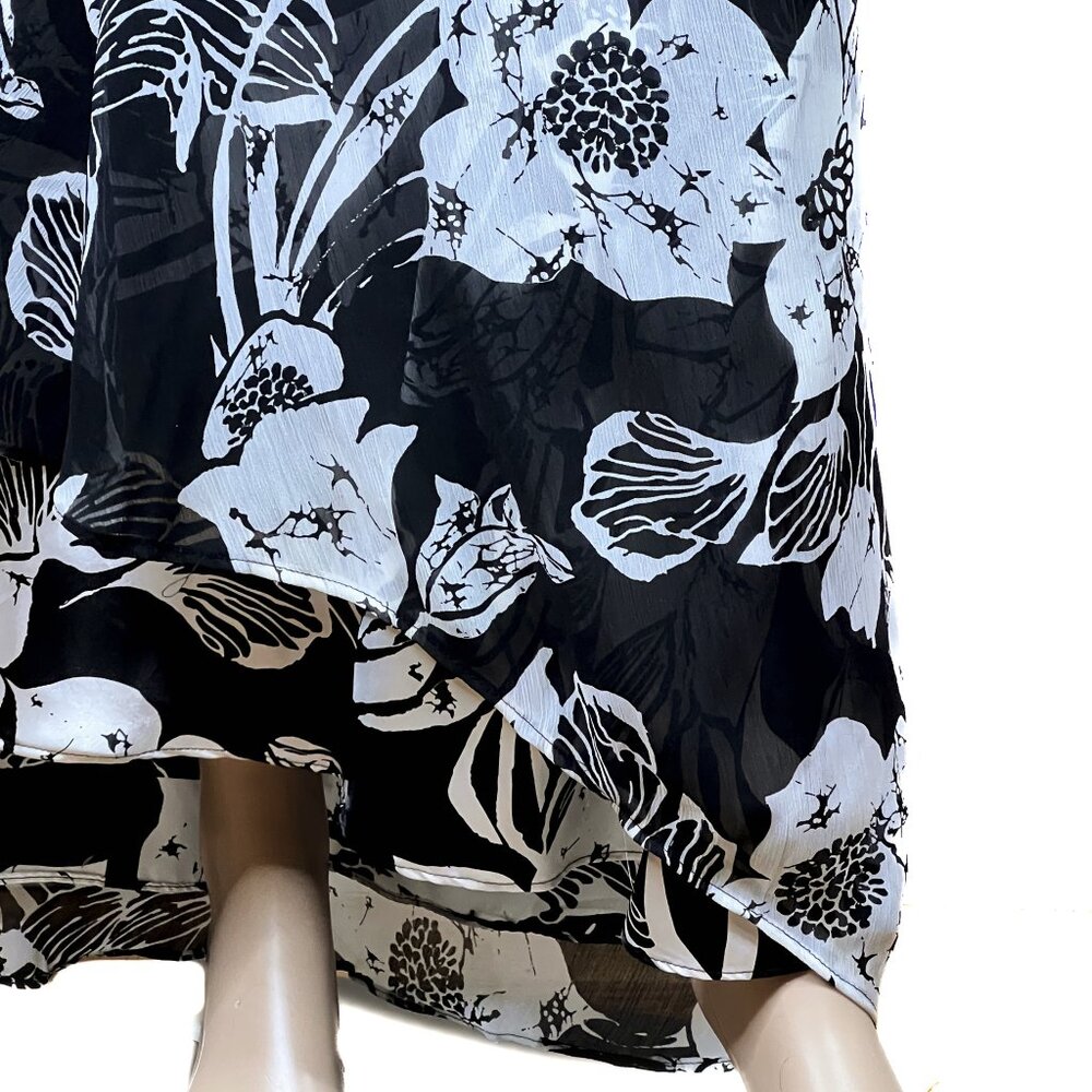 WHBM Halter Tie Floral Satin Flowy Chiffon Maxi Cocktail Gown Size 6‎ - NWOT - Picture 8 of 11